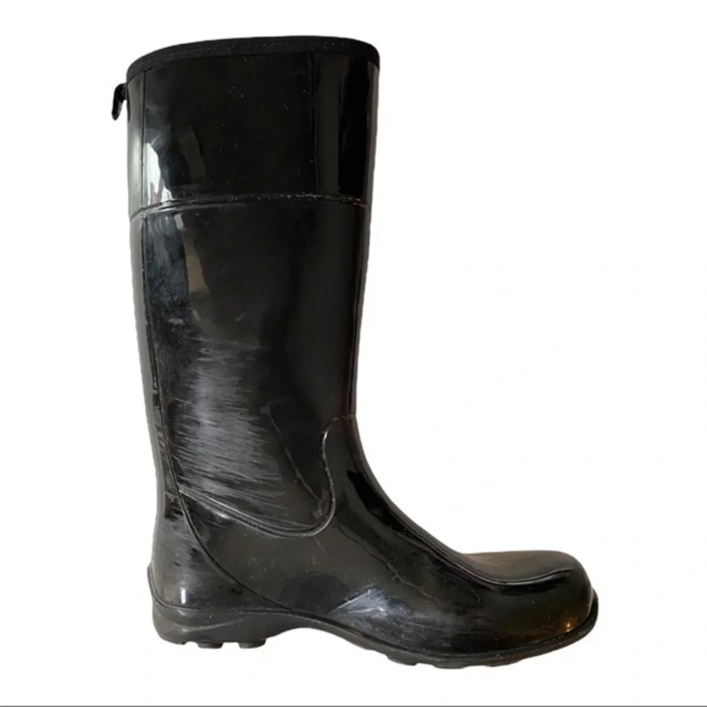Kamik Womens Glossy Black Rain Boots - Size 6